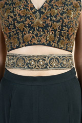 Zari Work with Pearl Embroidered BlackBelt5489 video